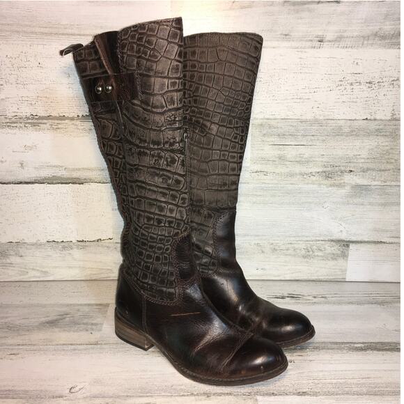 Spirit by Lucchese Bailey Riding Boot Womens 6 M Chocolate Brown Leather Tall - Picture 2 of 15